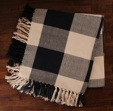 Heritage House Check Black - Nutmeg Afghan AF100011 - The Fox Decor